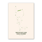 Mountain Lake golf course map print poster, Minnesota USA golf wall art