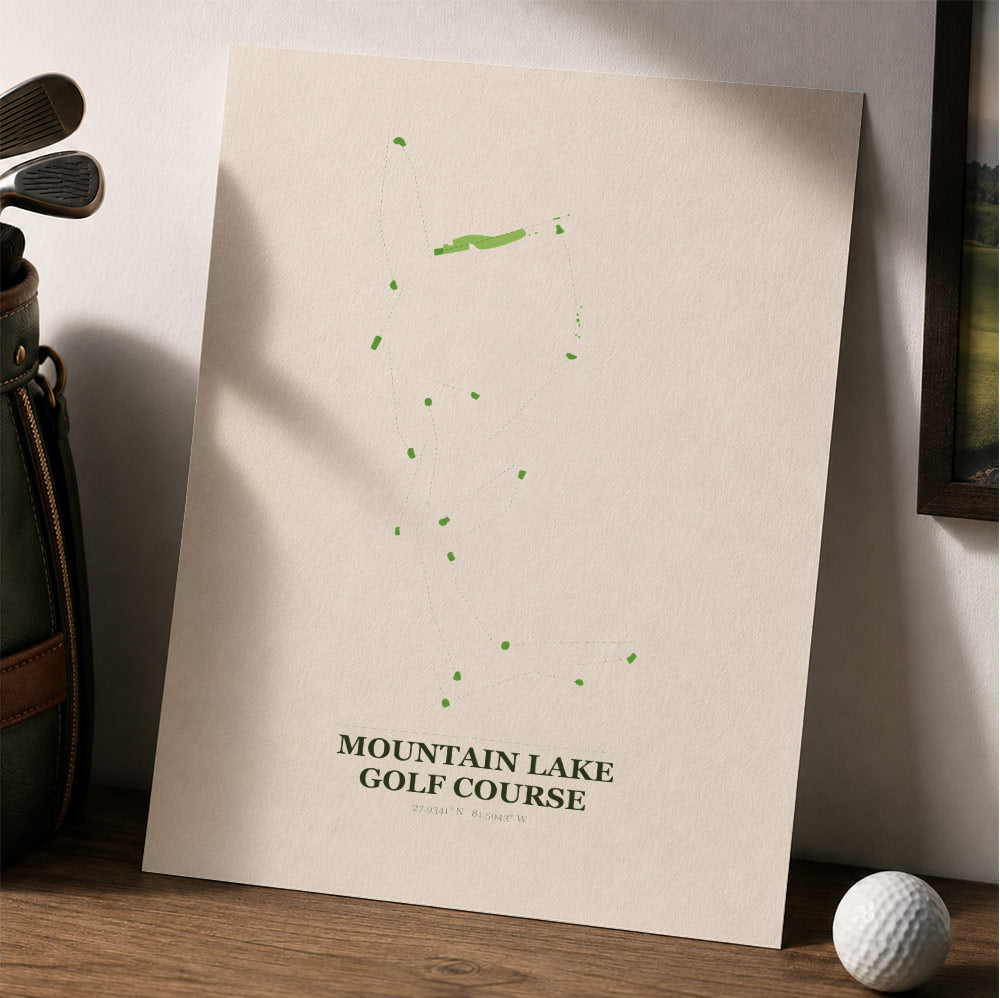 Mountain Lake Golf Course Map Print Poster | Minnesota USA Golf Wall Art