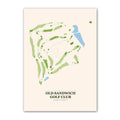 Old Sandwich golf course map print poster, Massachusetts USA golf wall art