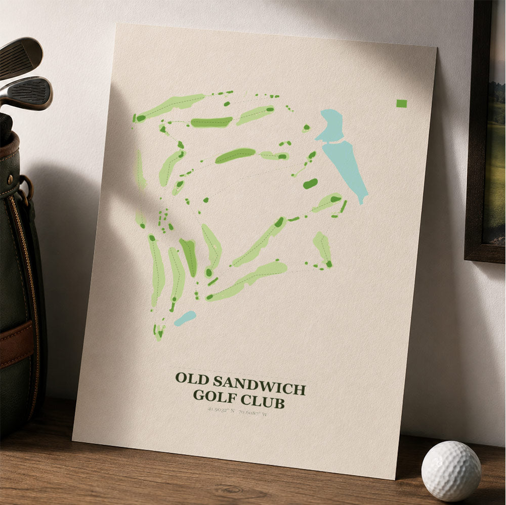 Old Sandwich Golf Course Map Print Poster | Massachusetts USA Golf Wall Art