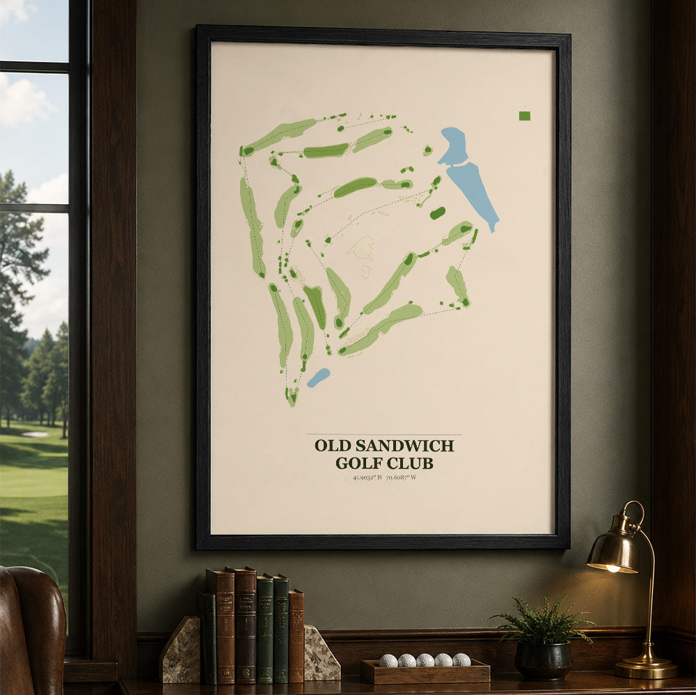 Old Sandwich Golf Course Map Print Poster | Massachusetts USA Golf Wall Art