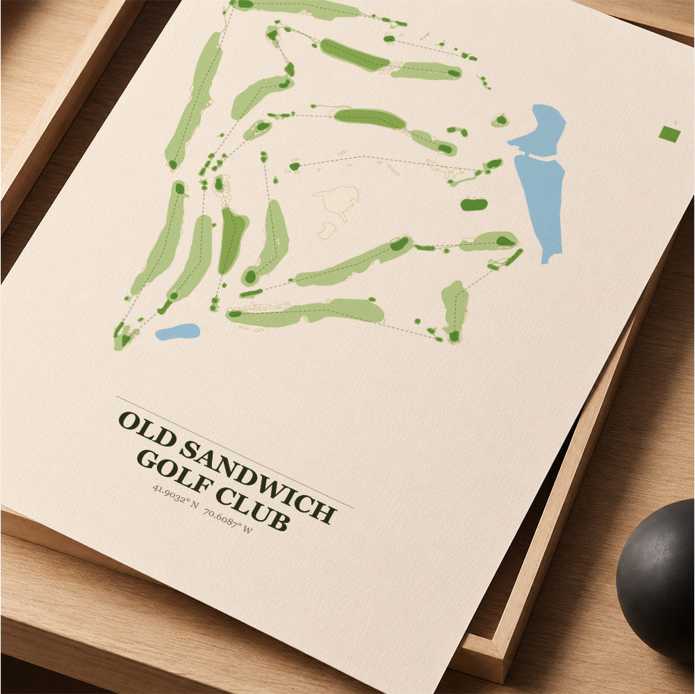 Old Sandwich Golf Course Map Print Poster | Massachusetts USA Golf Wall Art