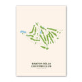 Barton Hills Country Club golf course map print poster, Michigan USA golf wall art