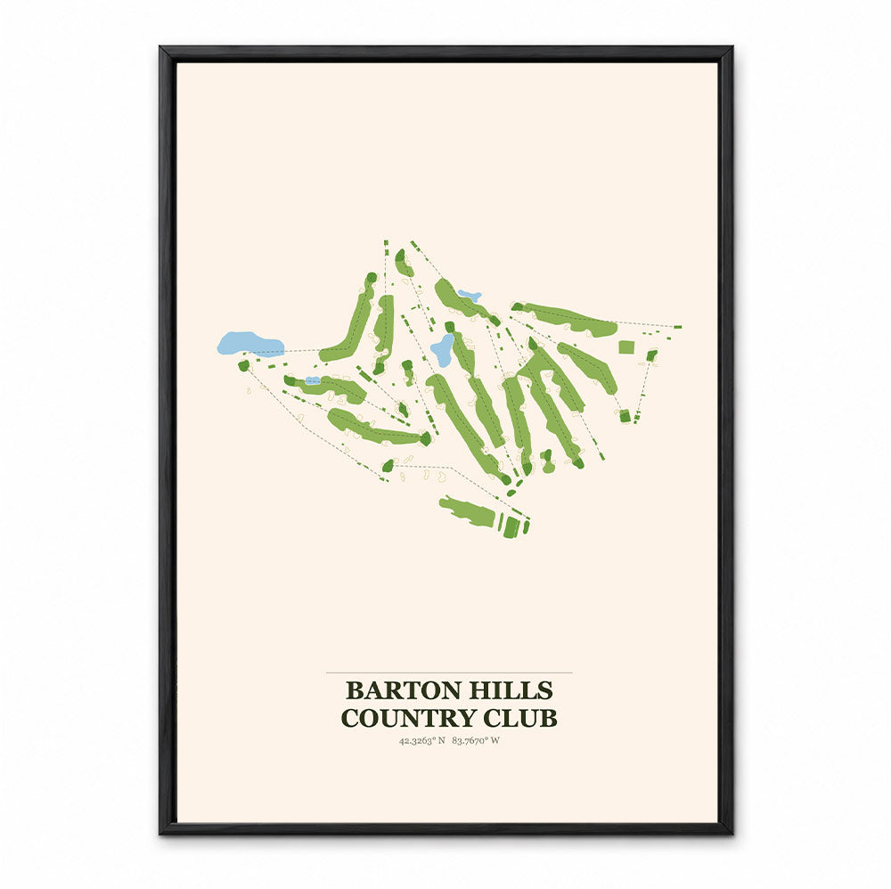 Barton Hills Country Club course map in Michigan USA