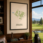 Barton Hills Country Club Golf Course Map Print Poster | Michigan USA Golf Wall Art