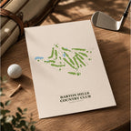 Barton Hills Country Club Golf Course Map Print Poster | Michigan USA Golf Wall Art
