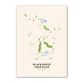 Black Sheep golf course map print poster, Illinois USA golf wall art