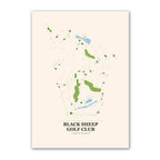 Black Sheep golf course map print poster, Illinois USA golf wall art
