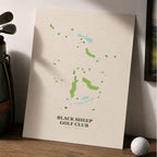 Black Sheep Golf Course Map Print Poster | Illinois USA Golf Wall Art