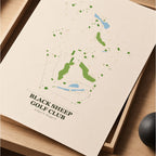 Black Sheep Golf Course Map Print Poster | Illinois USA Golf Wall Art