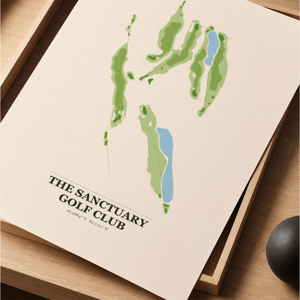 The Sanctuary Golf Course Map Print Poster | Florida USA Golf Wall Art