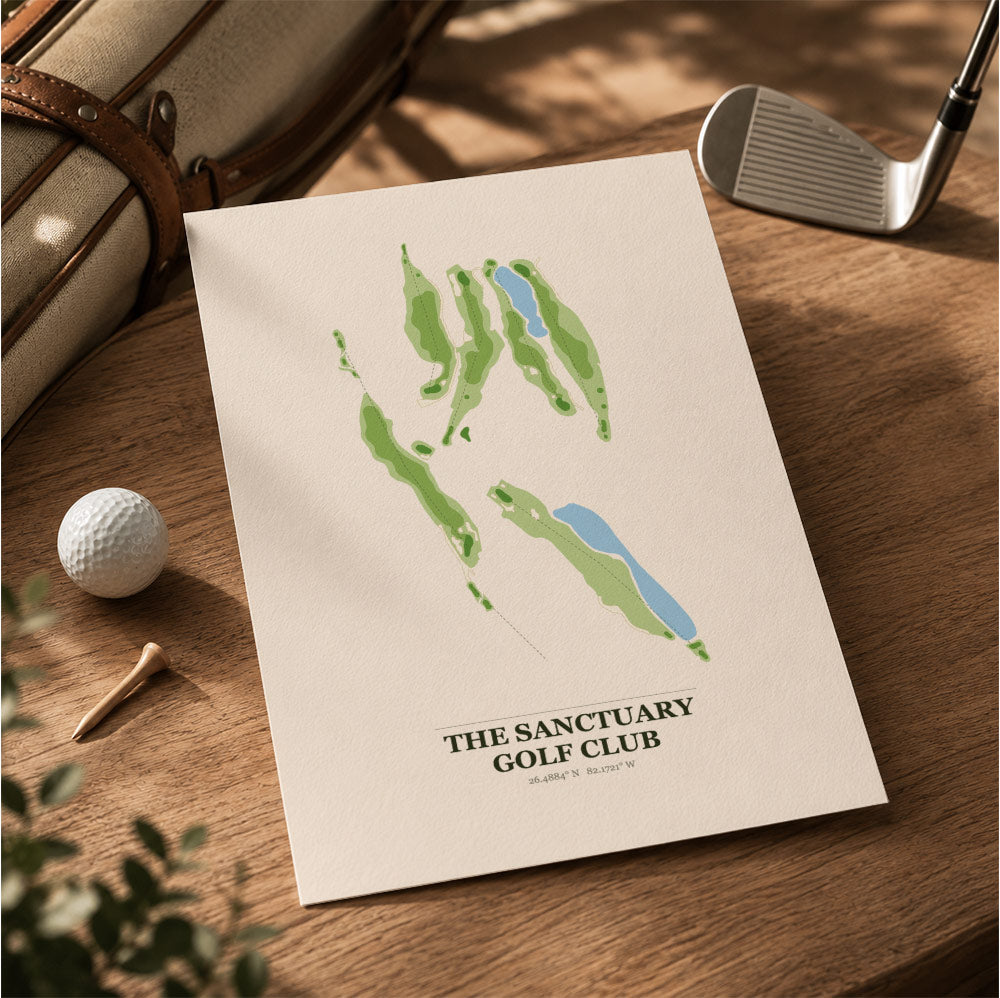 The Sanctuary Golf Course Map Print Poster | Florida USA Golf Wall Art