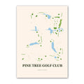 Pine Tree golf course map print poster, Florida USA golf wall art