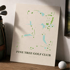 Pine Tree Golf Course Map Print Poster | Florida USA Golf Wall Art