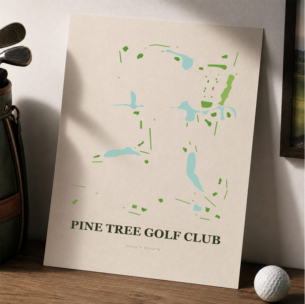 Pine Tree Golf Course Map Print Poster | Florida USA Golf Wall Art