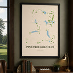 Pine Tree Golf Course Map Print Poster | Florida USA Golf Wall Art
