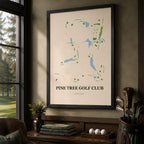 Pine Tree Golf Course Map Print Poster | Florida USA Golf Wall Art