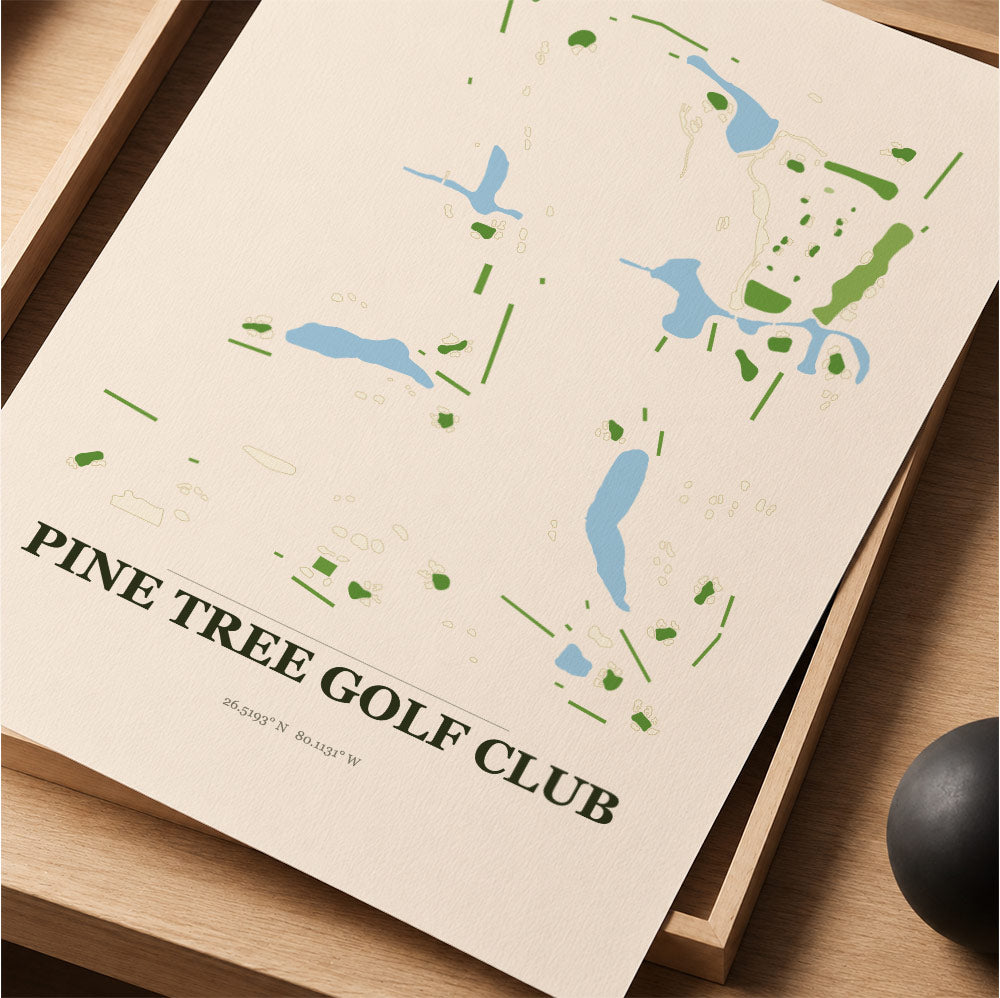 Pine Tree Golf Course Map Print Poster | Florida USA Golf Wall Art