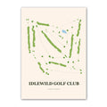 Idlewild golf course map print poster, Wisconsin USA golf wall art