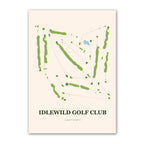 Idlewild golf course map print poster, Wisconsin USA golf wall art