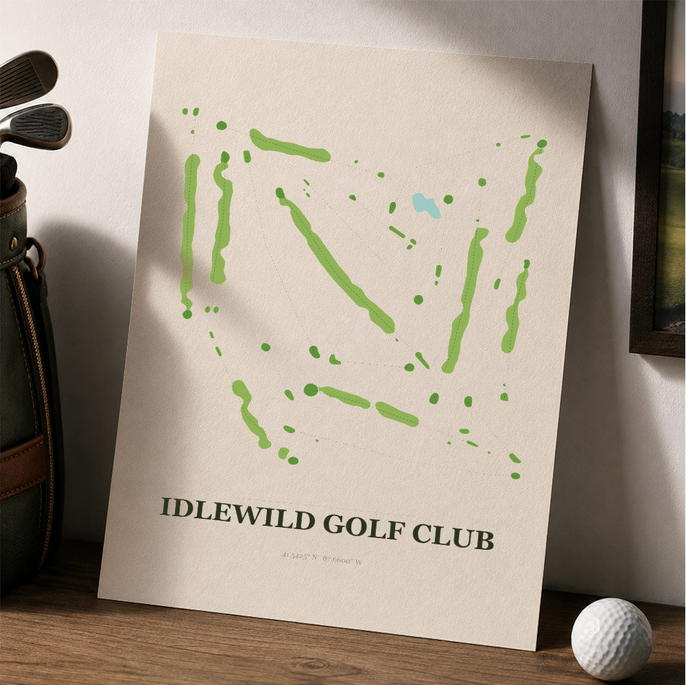 Idlewild Golf Course Map Print Poster | Wisconsin USA Golf Wall Art