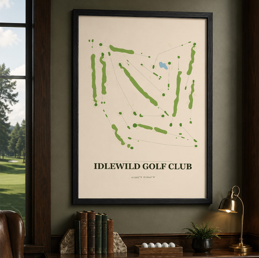Idlewild Golf Course Map Print Poster | Wisconsin USA Golf Wall Art