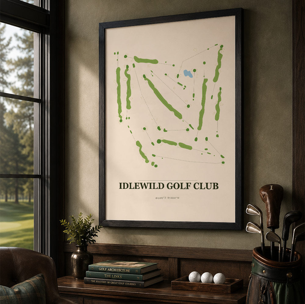Idlewild Golf Course Map Print Poster | Wisconsin USA Golf Wall Art