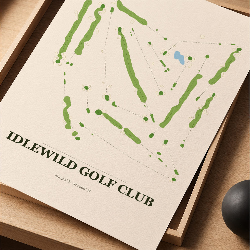 Idlewild Golf Course Map Print Poster | Wisconsin USA Golf Wall Art