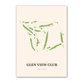 Glen View Club golf course map print poster, Illinois USA golf wall art