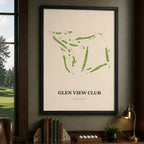 Glen View Club Golf Course Map Print Poster | Illinois USA Golf Wall Art