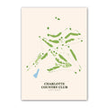 Charlotte Country Club golf course map print poster, Michigan USA golf wall art