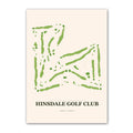 Hinsdale golf course map print poster, Illinois USA golf wall art