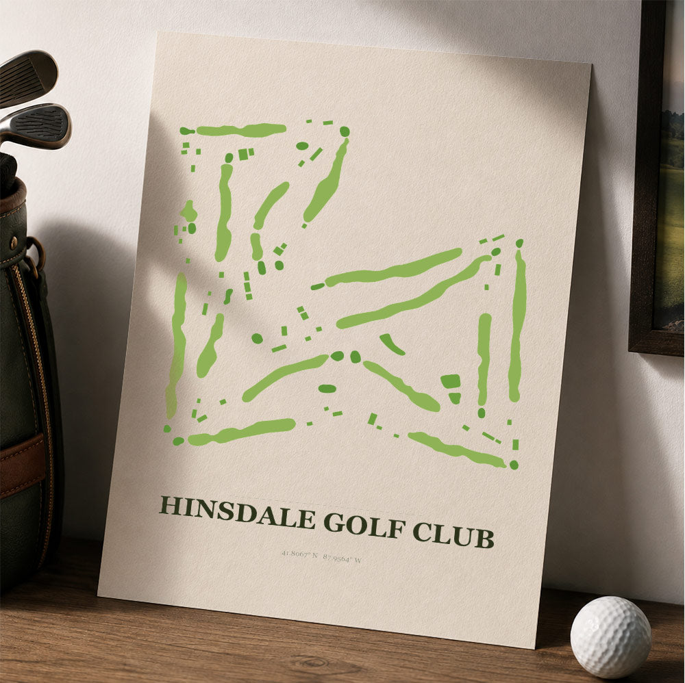 Hinsdale Golf Course Map Print Poster | Illinois USA Golf Wall Art
