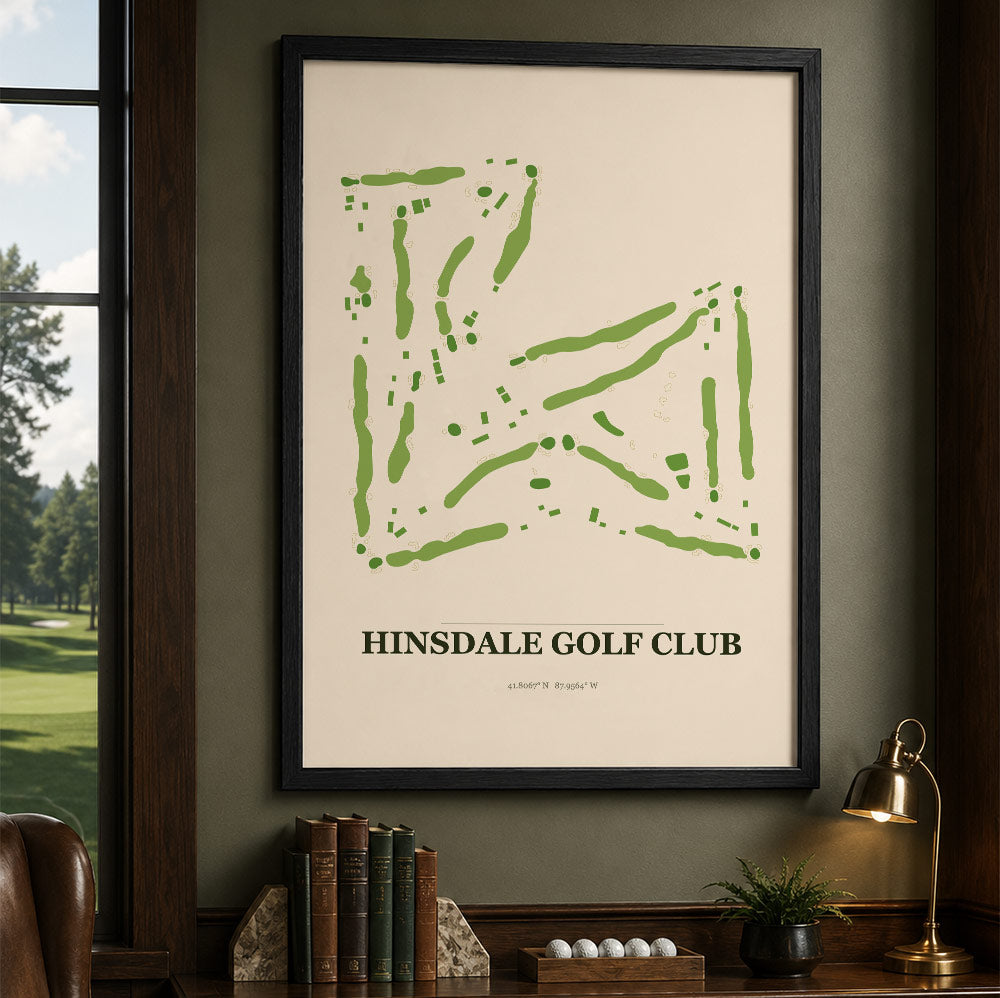 Hinsdale Golf Course Map Print Poster | Illinois USA Golf Wall Art