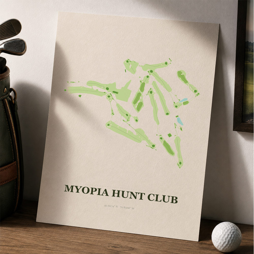 Myopia Hunt Club Golf Course Map Print Poster | Massachusetts USA Golf Wall Art