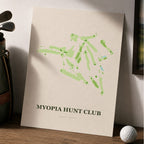 Myopia Hunt Club Golf Course Map Print Poster | Massachusetts USA Golf Wall Art
