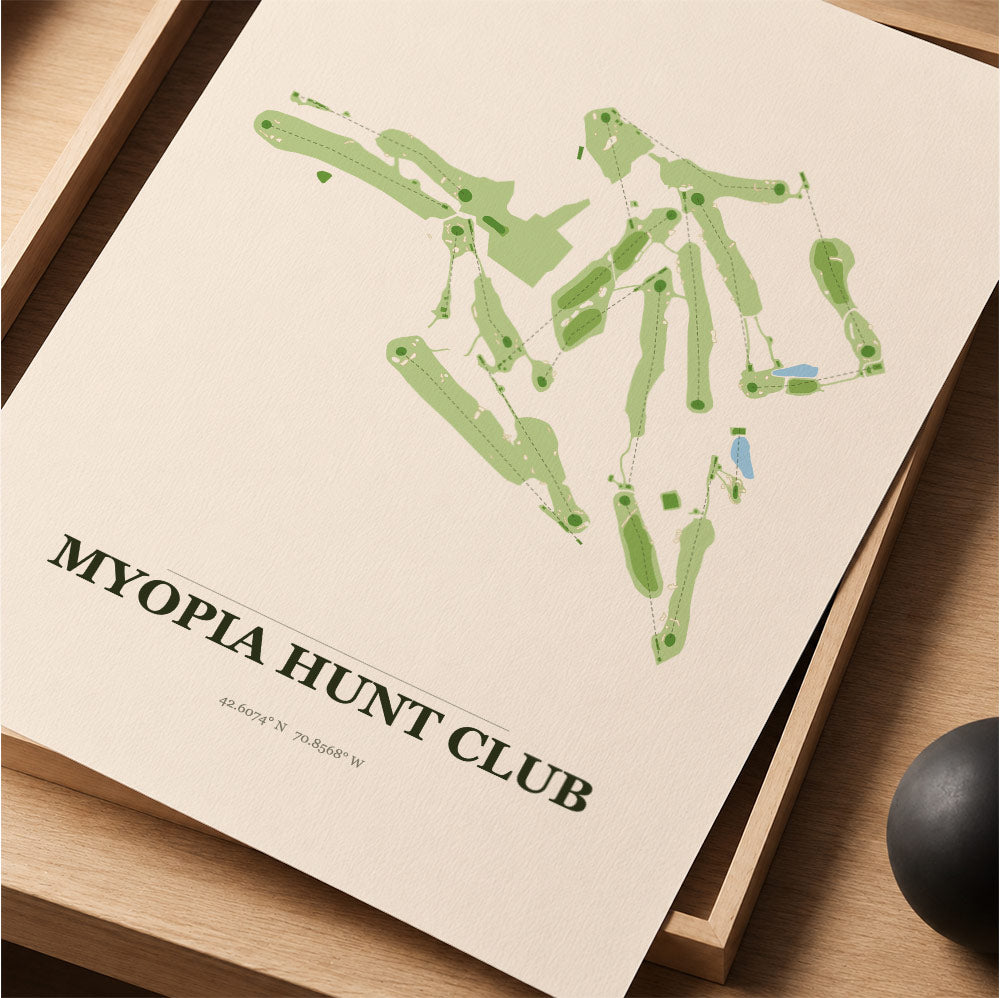 Myopia Hunt Club Golf Course Map Print Poster | Massachusetts USA Golf Wall Art
