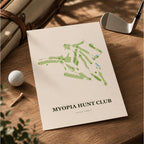 Myopia Hunt Club Golf Course Map Print Poster | Massachusetts USA Golf Wall Art