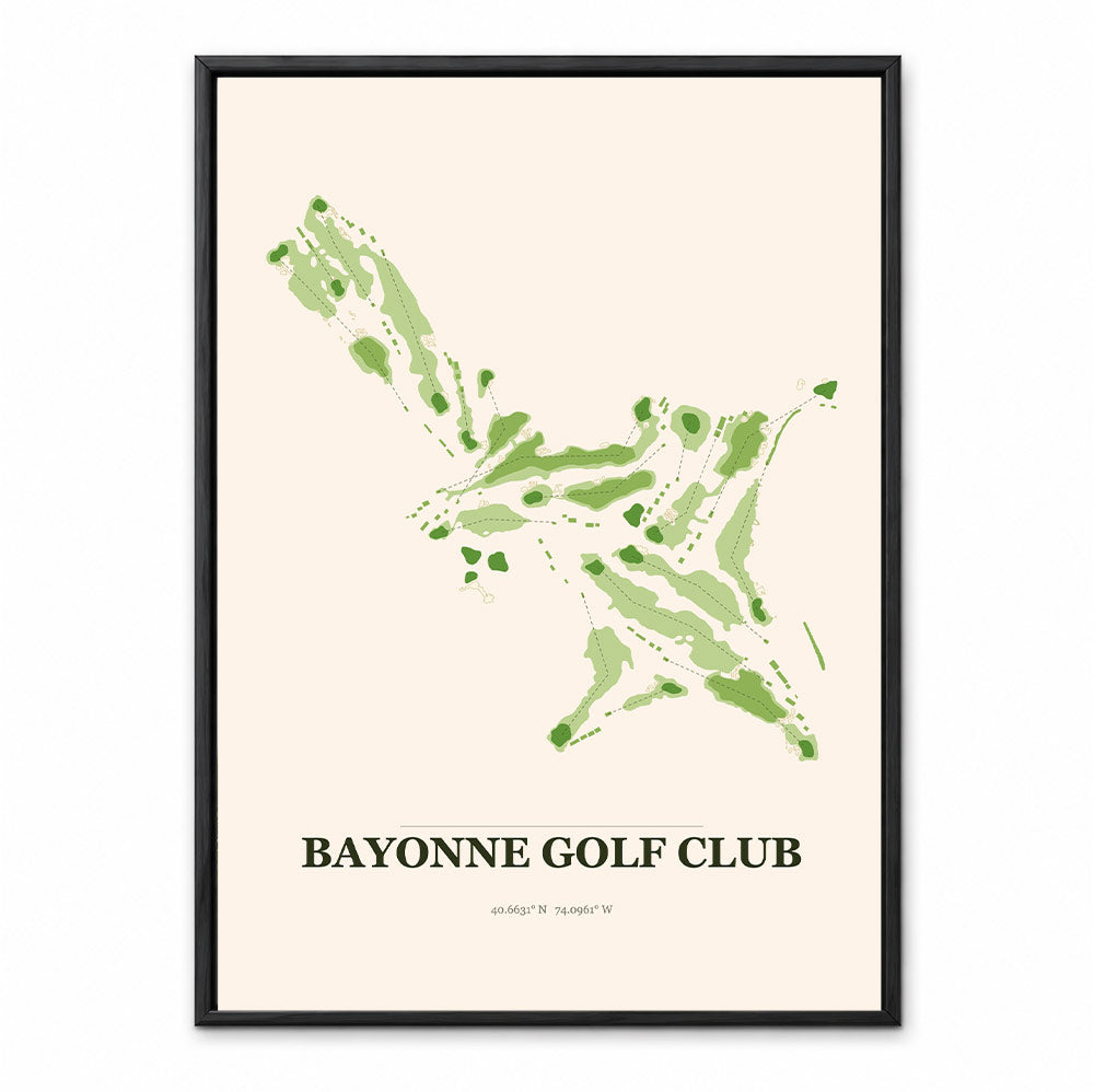 Bayonne course map in New Jersey USA