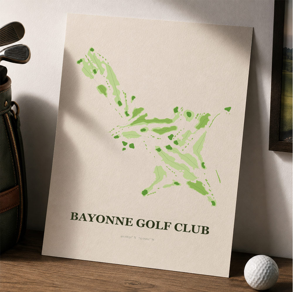 Bayonne Golf Course Map Print Poster | New Jersey USA Golf Wall Art