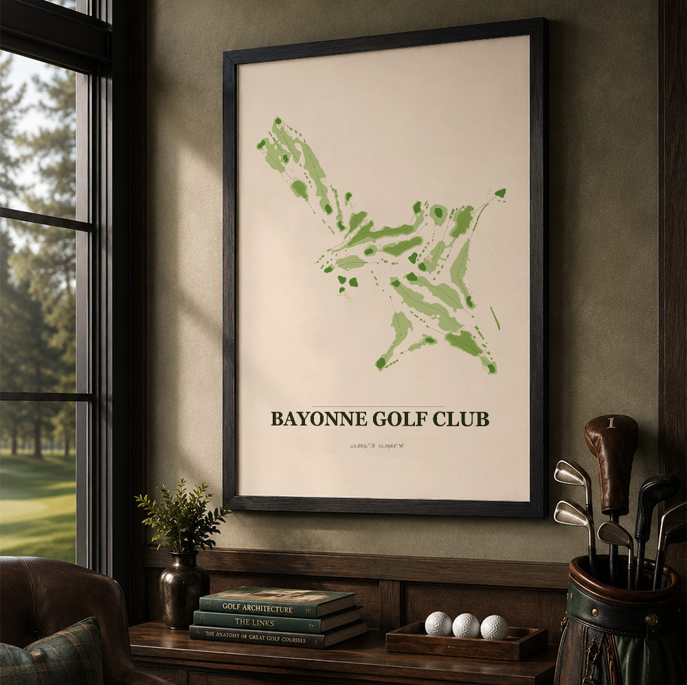 Bayonne Golf Course Map Print Poster | New Jersey USA Golf Wall Art
