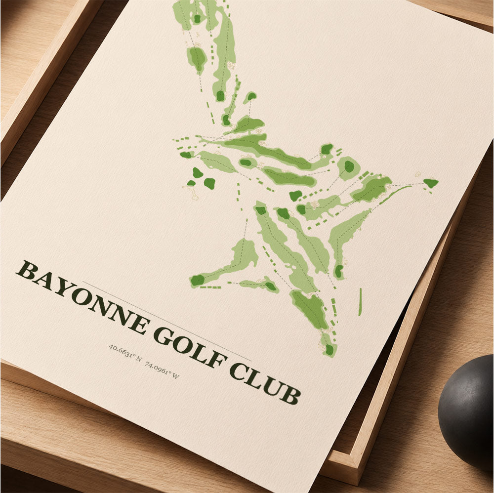 Bayonne Golf Course Map Print Poster | New Jersey USA Golf Wall Art