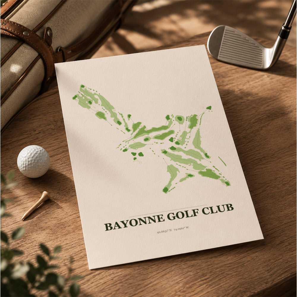 Bayonne Golf Course Map Print Poster | New Jersey USA Golf Wall Art