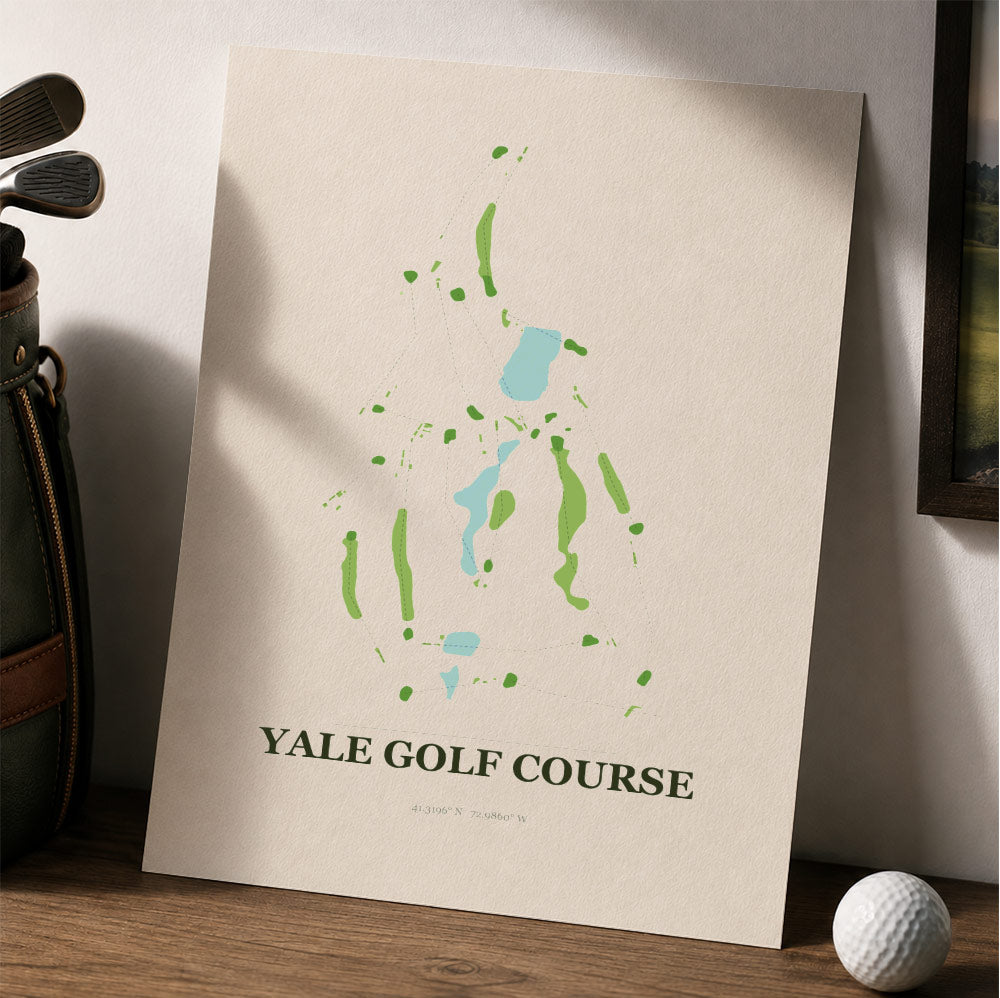 Yale Golf Course Map Print Poster | Connecticut USA Golf Wall Art