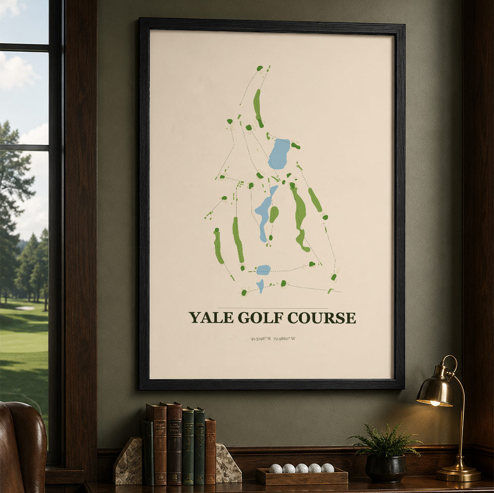 Yale Golf Course Map Print Poster | Connecticut USA Golf Wall Art