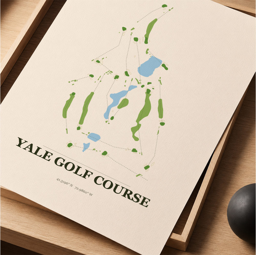 Yale Golf Course Map Print Poster | Connecticut USA Golf Wall Art