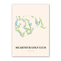 McArthur golf course map print poster, Indiana USA golf wall art