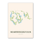 McArthur golf course map print poster, Indiana USA golf wall art