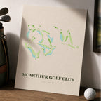 McArthur Golf Course Map Print Poster | Indiana USA Golf Wall Art