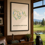 McArthur Golf Course Map Print Poster | Indiana USA Golf Wall Art